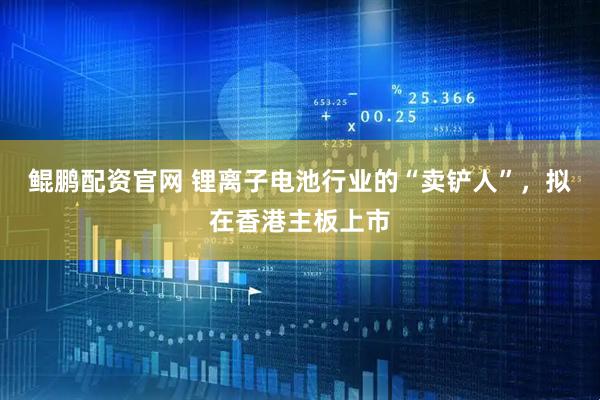鲲鹏配资官网 锂离子电池行业的“卖铲人”，拟在香港主板上市